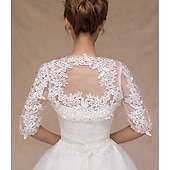 billige Brudesjaler-kvinners blonder bryllup brude bolero jakker sjal formell fest ball kveld kappe for brud brudepike wrap trekker på skuldrene