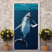billige Dørdeksler-Morsomme Dyre Dørdekorasjoner Dørdeksler Syng Hval Dørteppe Dørgardin Dekorasjon Bakgrunn Innendørs/Utendørs Dørbanner Forsidegård