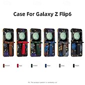 זול מארז סמסונג-טלפון מגן עבור סמסונג גלקסי Z Flip 6 Z Flip 5 Z Flip 4 Z Flip 3 מארז כרטיס ארנק עמיד בזעזועים רטרו עור PU