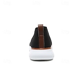 billige Sneakers til herrer-slip-on strikkede joggesko for menn, pustende mesh-overdel med komfortabel passform, uformelle lette sko for hverdags- og utendørsaktiviteter