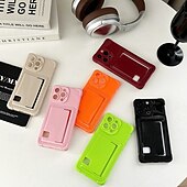 cheap iPhone Cases-Phone Case For iPhone 16 Pro Max Plus iPhone 15 Pro Max Plus iPhone 14 13 12 Pro Max Plus Back Cover Card Slot Shockproof Retro TPU