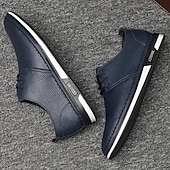 economico Casuale-scarpe da ginnastica casual stringate in similpelle bianca da uomo, comode scarpe antiscivolo con suola in gomma, ideali per l&#039;uso quotidiano e per il tempo libero