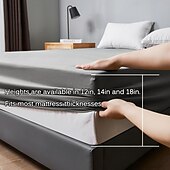 abordables Parures de draps-Protector de matelas imperméable Housse de matelas ajustée Protéger le lit Reine Pleine Roi Housse de lit protectrice douce Draps ajustés respirants confortables Protection à 5 côtés contre les