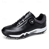 economico Scarpe da Golf da Uomo-scarpe da golf bianche da uomo con sistema di allacciatura Boa, suola chiodata, tomaia traspirante per comfort e stabilità sul campo da golf