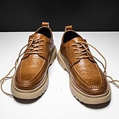 billiga Tillfällig-bruna mäns fritidssneakers i konstläder med snörning – snygga och bekväma skor för vardagsbruk och utomhusaktiviteter