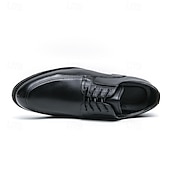 economico Formale-scarpe eleganti da uomo in similpelle marrone con lacci e dettagli intrecciati, stile classico formale, comode per matrimoni ed eventi aziendali
