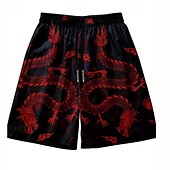 baratos calção de banho boxer masculino-Homens Calção Justo de Natação Shorts de Natação Tecido elástico de 4 vias Bermuda de Surf Calças Com Cordão Com bolsos Natação Surfe Praia Esportes Aquáticos Estampado Verão Primavera