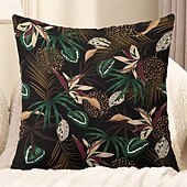 billige blomster- og plantestil-Blomst insekt dekorative kasteputer dekning 1PC myk firkantet sofa putevar puteinnlegg soverom stue sofa stol