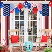 voordelige 250e Verjaardag-Patriotische Decoraties 4th of July Decoraties Buiten Hangende Amerikaanse Vlag Banners Porch Bord voor Veteranen Herdenkings Arbeid Presidenten Vlag Verkiezingsdag