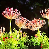 abordables Luces de paisaje-Lámpara de inserción de campo de flores junto al mar con energía solar para exteriores, 2 piezas, lámpara de decoración de césped para camino de jardín y patio, lámpara de decoración de ambiente de