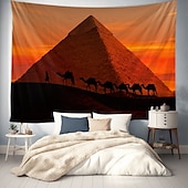 preiswerte Landschaftsteppich-Landschaft Ägypten Pyramide Hängender Wandteppich große Wandteppich Wanddekoration Fotografie Hintergrund Decke Vorhang Wohnraum Schlafzimmer Dekoration Wüstenschafe