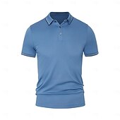 halpa Miesten Elite Polo-miesten silkkipoolopaita puuvillainen työpaita business rento poolopaita turndown-kuvio lyhythihainen vintage muoti yksivärinen väriblokki kesä kevät musta valkoinen tummansininen sininen vaaleanharmaa oranssi poolopaita