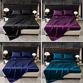 economico Set copripiumino-lusso 4 pezzi 80g colore chiaro lusso set da quattro pezzi a cubetti, 1 lenzuolo adatto, 1 lenzuolo, 2 federe adatto per camera da letto di casa, camera degli ospiti e hotel, buona qualità e confortevole
