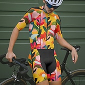 cheap Men&#039;s Clothing Sets-Men&#039;s Cycling Jersey with Shorts Floral Botanical Short Sleeve Bike Clothing Suit with 3 Rear Pockets Mountain Bike MTB Road Bike Cycling Front Zipper Sweat wicking Comfortable Breathable Sports