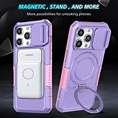levne Pouzdra pro iPhone-telefon Carcasă Pro iPhone 16 Pro Max Plus iPhone 15 Pro Max Plus iPhone 14 13 12 11 Pro Max Plus Zadní kryt se stojánkem Magnetické Podpora bezdrátového nabíjení Retro PC