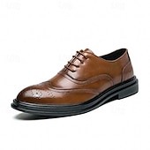 economico Formale-scarpe brogue in similpelle marrone da uomo - calzature formali eleganti e resistenti per lavoro, ufficio ed eventi speciali