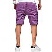 baratos Clássico-Homens Bermuda Cargo Calção Shorts de verão Com Cordão Cintura elástica Bolso multi Tecido Conforto Vestível Comprimento do joelho Ao ar livre Esporte Diário Moda Casual Preto Verde Claro