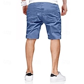 baratos Clássico-Homens Bermuda Cargo Calção Shorts de verão Com Cordão Cintura elástica Bolso multi Tecido Conforto Vestível Comprimento do joelho Ao ar livre Esporte Diário Moda Casual Preto Verde Claro