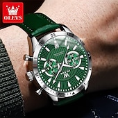 cheap Quartz Watches-New Olevs Men&#039;S Business Watch Chronograph Calendar 24-Hour Indicator Multi-Functional Quartz Watch Fashion Trend Waterproof Sports Watch