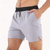 baratos shorts ativos masculinos-Homens calções atléticos Shorts de moletom Shorts de Corrida Shorts de Academia Bolsos Com Cordão Cintura elástica Tecido Conforto Curto Esportes Diário Para Noite Moda Casual Verde Claro Vermelho