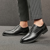 voordelige Formeel-Voor heren Oxfords PU Leder Ademend Comfortabel Anti-slip Gesp Zwart Bruin Herfst Winter
