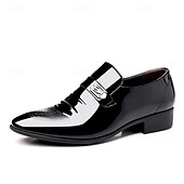 preiswerte Halbformell-Herrenschuhe aus Lackleder – klassische Slipper mit Metallschnalle für Business, formelle Anlässe und Hochzeitskleidung