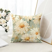 baratos estilo floral e plantas-Capa Decorativa de Almofadas Florais 1PC Capa de Almofada Quadrada Macia para Sofá do Quarto Sala de Estar