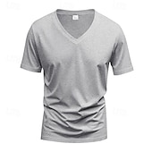 preiswerte Basic-T-Shirts-Herren T Shirt T-Shirt V-Ausschnitt T-Shirt Kurzarm V Ausschnitt Ganzjahres Einfach Mode Designer Basic Urlaub Straße Ausgehen Wein Schwarz Weiß Top T-Shirt für Herren