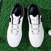 economico Scarpe da Golf da Uomo-scarpe da golf bianche da uomo con sistema di allacciatura Boa, suola chiodata, tomaia traspirante per comfort e stabilità sul campo da golf