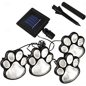 abordables Luces de camino y linternas-Lámpara solar para exteriores con forma de pata de perro: lámpara de jardín con forma de animal resistente al agua para caminos, pasarelas, patios, césped y decoración de parques