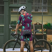 economico Maglie da uomo-Per uomo Maglia da Ciclismo Teschio Manica Corta Bicicletta Maglietta Maglia con 3 tasche posteriori Mountain Bike MTB Asciugatura Rapida Design Anatomico Assorbente Traspirante Gli sport Nero Viola
