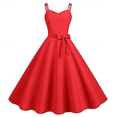economico Vestiti-Retrò Vintage Anni 1950 Vestito Abito Swing Per donna Carnevale Mascherata Abbigliamento quotidiano Addio al Nubilato Adulti Vestito Abiti per il ritorno
