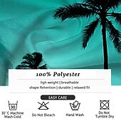 preiswerte Bedruckte Hemden-Sets für Herren-Herren Kokospalme 2St Hemden-Sets Hemd Kurzarm Kurze Hosen Kubanisches Halsband Urlaub Hawaiianisch Party Lässig Täglich 3D-Druck Sommer Rubinrot Grün
