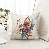 cheap Floral &amp; Plants Style-Rustic Floral Decorative Toss Pillows Cover 1PC Soft Square Couch Cushion Case Pillowcase for Bedroom Livingroom Sofa Chair