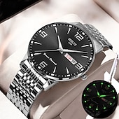 preiswerte Quarz-Uhren-1 Herren Sport Stahlband Uhr Leuchtet Im Dunkeln Kalender Wochenanzeige Licht Luxus All-In-One Legierung Mode Ultra-Dünn Digital Herren Business Uhr
