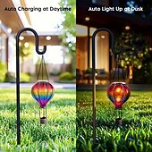 economico Luci paesaggistiche-1 lampada a palloncino solare da esterno in ferro con fiamma multicolore sfumata per cortile, giardino, sentiero, prato, matrimonio, festival e atmosfera di festa