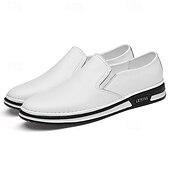 billiga Tillfällig-slip-on sneakers i konstläder för män, avslappnade vita skor med bekväm gummisula, snygga och mångsidiga skor för vardags- och fritidsaktiviteter