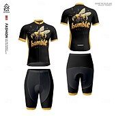 levne Pánské oděvní soupravy-Pánské Cyklodres a kraťasy Krátký rukáv Horská cyklistika Silniční cyklistika Černá Komiks Jezdit na kole Spandex Sportovní Komiks dopis a číslo Oblečení