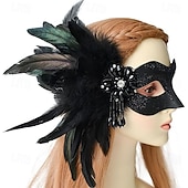 preiswerte Maske-Karnevalsmaske Venezianische Maske Columbina Erwachsene Herren Damen Halbes Gesicht Party Maskerade Karneval von Venedig Karneval Einfaches Karnevalskostüm