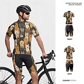 economico Set di abbigliamento da uomo-Per uomo Maglia con pantaloncini da ciclismo Manica corta Ciclismo da montagna Cicismo su strada Nero Giallo Rosso Con cagnolino Bicicletta Elastene Gli sport Con cagnolino Abbigliamento