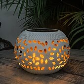 cheap Landscape Lights-1pc Outdoor Solar Iron Rice Grain Hollow-Shaped Landscape Light for Courtyard, Garden, Lawn, Path, Staircase, Interior Decoration
