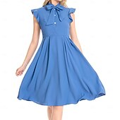 levne Šaty-Retro 50. léta Šaty Houpací šaty Pevná barva Dámské Karneval Plesová maškaráda Denní nošení loučení se svobodou nevěsty Dospělé Šaty Šaty pro návrat domů