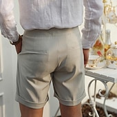 abordables Shorts de costume-Homme Robe Short Short d&#039;été Short de travail Shorts décontractés Poche Plein Confort Court Formel Soirée Travail Mode Style classique bleu marine Abricot Micro-élastique