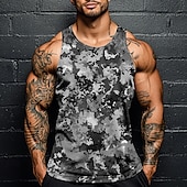voordelige 3D-tanktops voor heren-Voor heren camouflage Camouflage Kleur T-shirt Vest Top Mouwloos T-shirt 3D-afdrukken Strakke ronde hals Overhemd Vakantie Casual Hawaii Feestdagen blauw Groen Grijs Zomer Lente Kleding S M L XL XXL