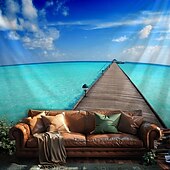 Недорогие Тапестри́ на океа́нском пляже-Пейзаж Пляж Висячая Гобелен настенное искусство Пальма Большой гобелен Муральное декор Фотографический фон Плед занавеска Дом Спальня Гостиная Декорация