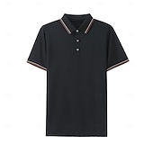 halpa Miesten Elite Polo-miesten silkkipoolopaita puuvillainen työpaita business rento poolopaita turndown-kuvio lyhythihainen vintage muoti yksivärinen väriblokki kesä kevät musta valkoinen tummansininen sininen vaaleanharmaa oranssi poolopaita