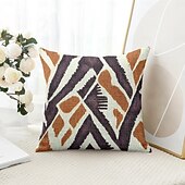 baratos estilo geométrico-Capa de Almofadas Decorativas Geométricas Listradas 1PC Capa de Almofada Quadrada Macia para Sofá de Quarto Sala de Estar Cadeira