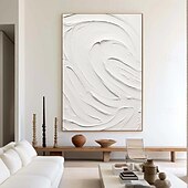 cheap Landscape Paintings-Large hand painted White abstract in huge size oil painting  spure white 3D wall art large abstract painting modern minimalist painting textured abstract oil painting wall art painting