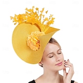 economico Fascinator-berretto Poliestere Cappello Fedora Corsa di cavalli Elegante Vintage Con Fantasia floreale Copricapo Copricapo