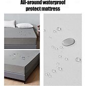 abordables Parures de draps-Protector de matelas imperméable Housse de matelas ajustée Protéger le lit Reine Pleine Roi Housse de lit protectrice douce Draps ajustés respirants confortables Protection à 5 côtés contre les